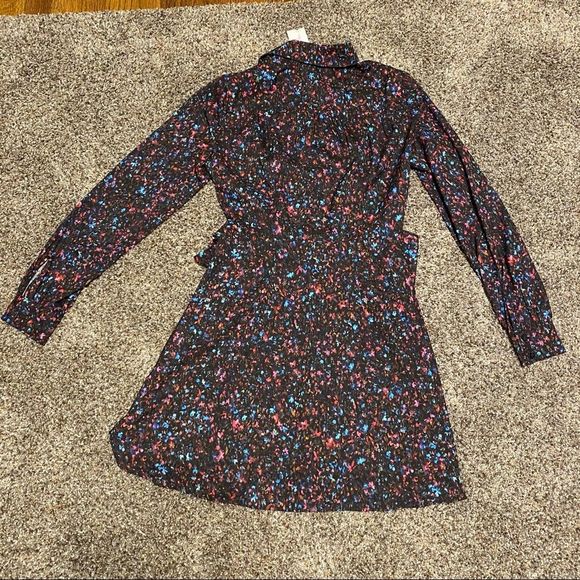 🟡 Parker Long Sleeve Shirt Dress in Mini Ditsy - Picture 3 of 9